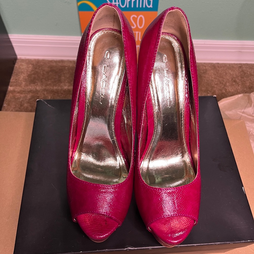 Pink Peep Toe Pumps